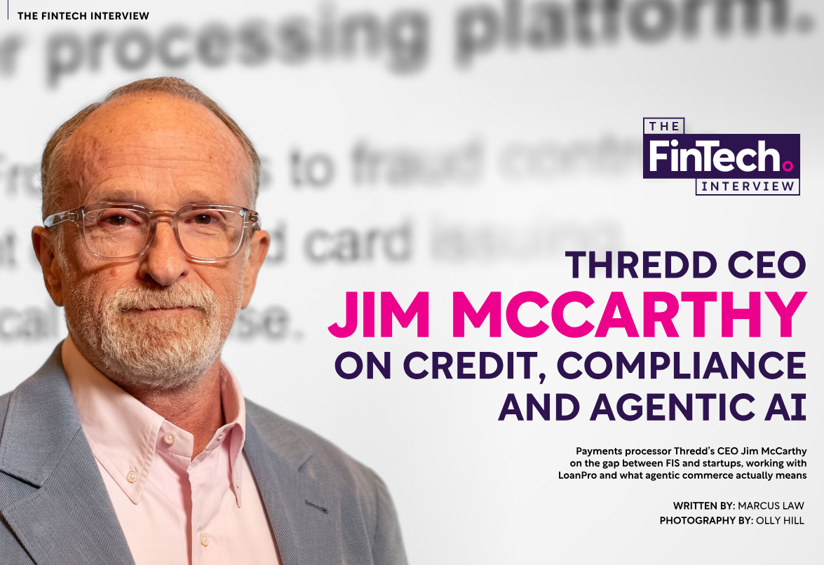 THREDD CEO Jim McCarthy with text about credit, compliance and Agentic AI for Fintech Australia.