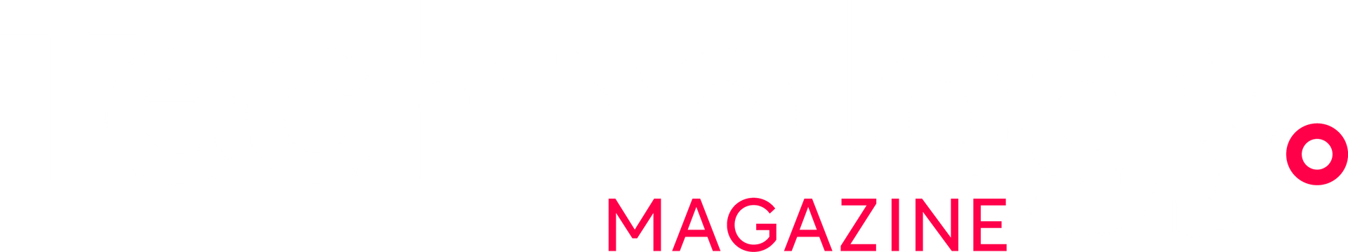 The word magazine is written in red on a white background.