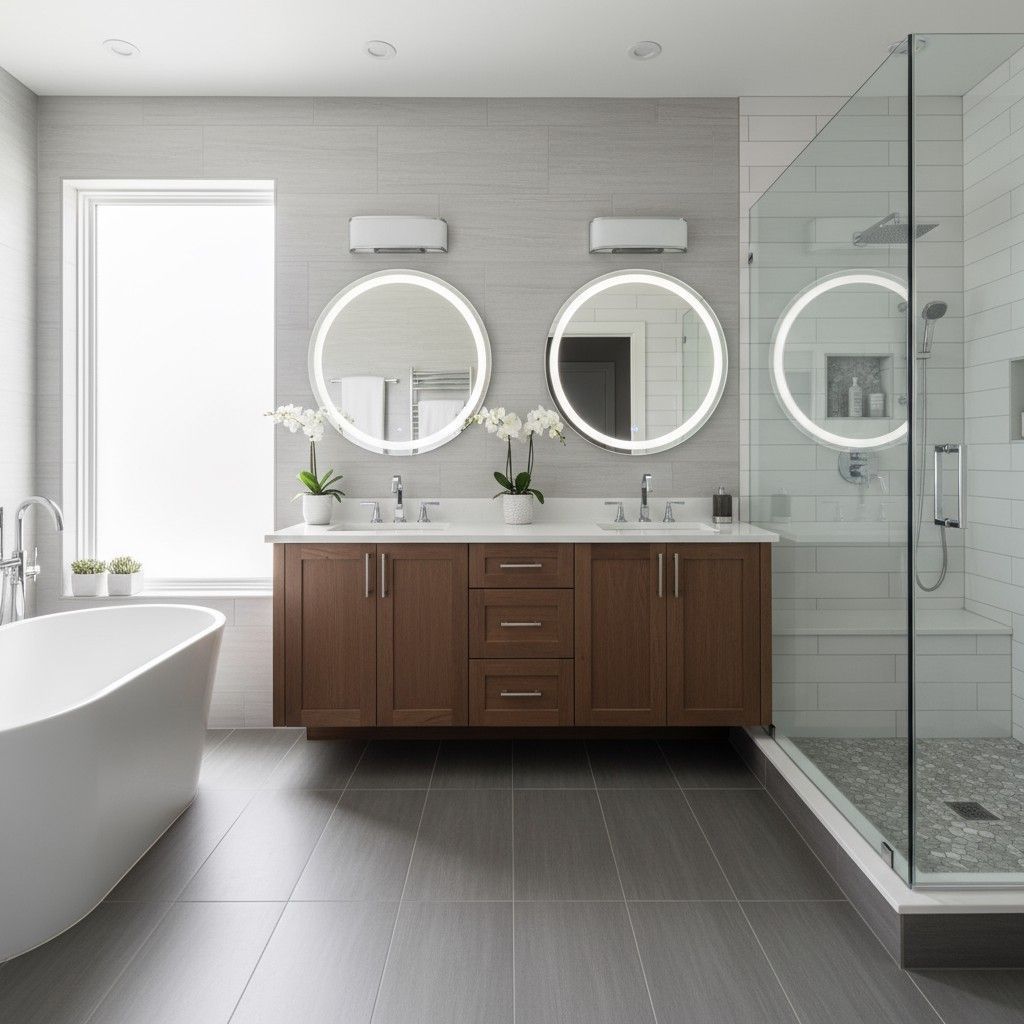 Modern kitchen remodel in Rockville with custom cabinetry and quartz countertops.