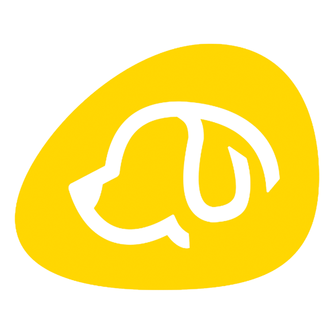 A yellow circle with a white speech bubble inside of it