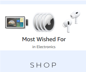A website that says most wished for gifts in electronics
