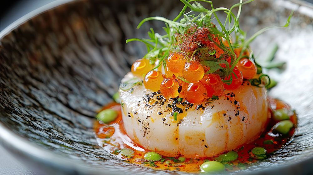 Plat gastronomique réalisé à partir d'azote liquide