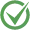 A green check mark in a green circle on a white background.