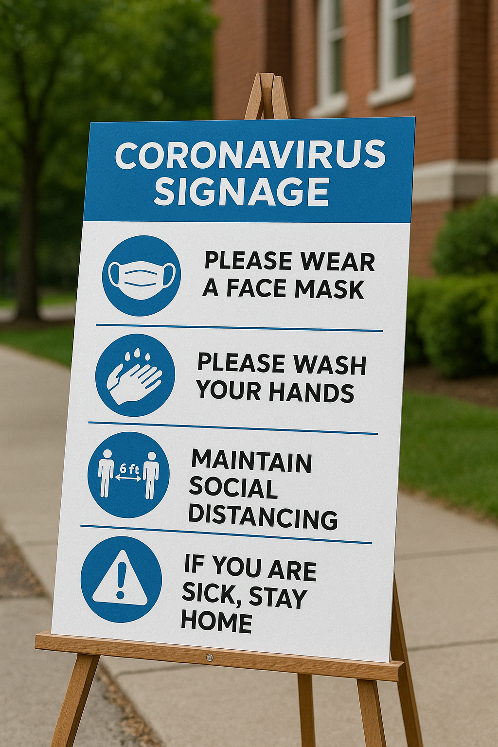 Custom Coronavirus safety signage in Duncan, SC by Carolina Signs & Wonders for effective health communication.