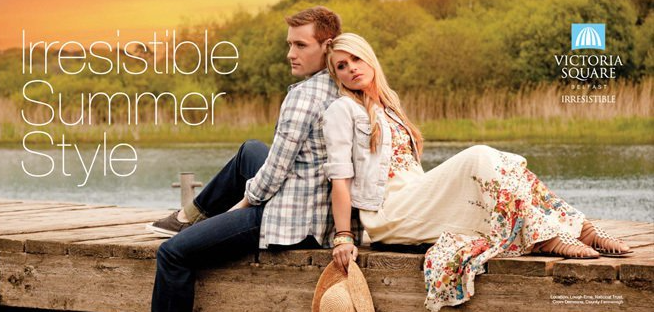 Woman and man posing