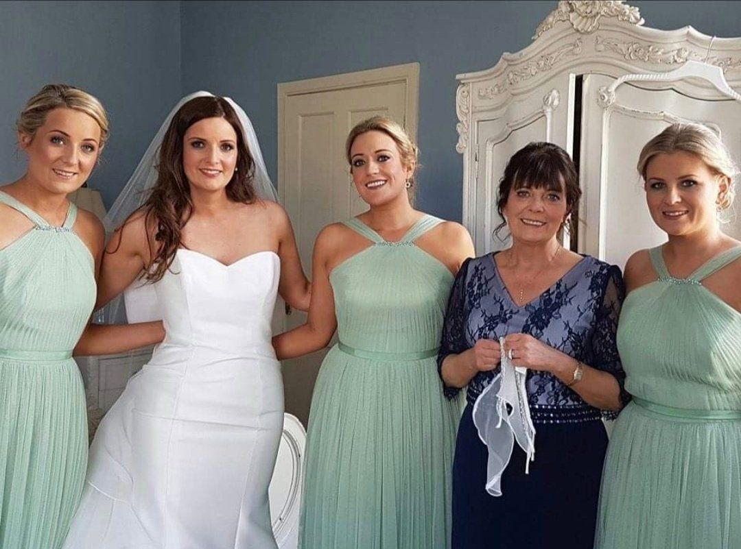 Bride smiling at camera