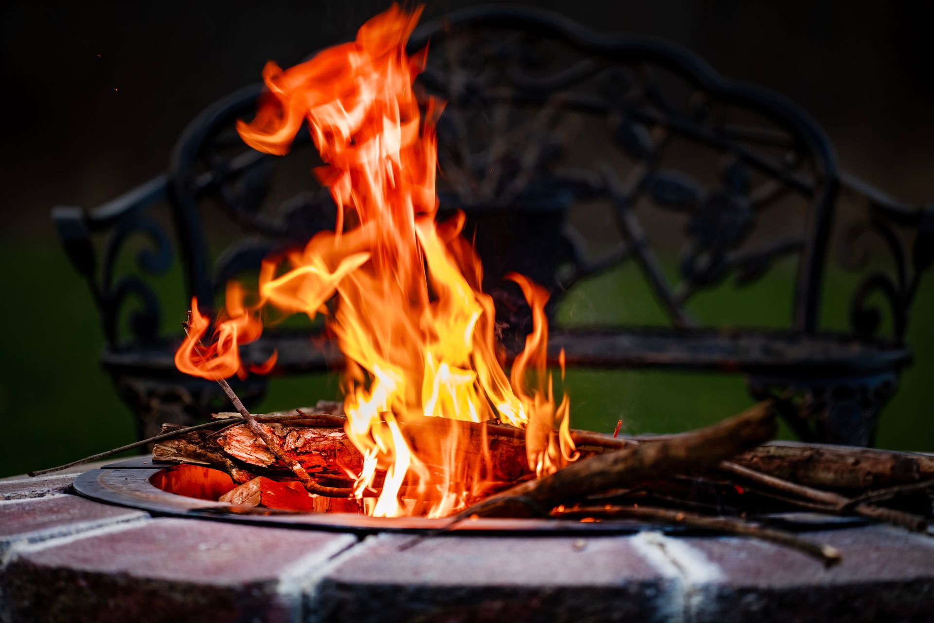 Firewood flames. 