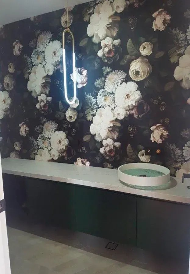 Flower Design Bathroom Wall — Wollongong, NSW — Superior Stone