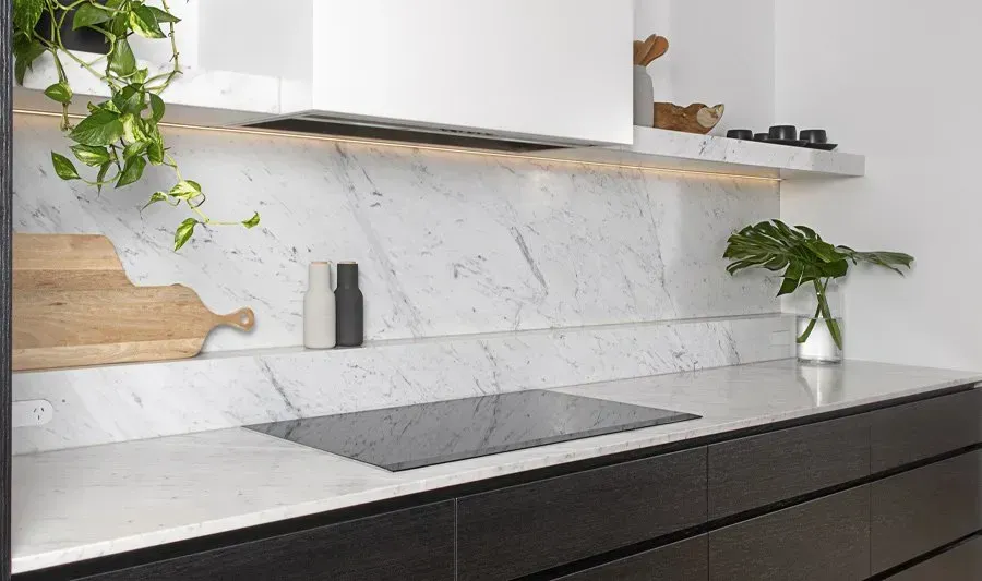 Marble Kitchen With Electric Stove — Wollongong, NSW — Superior Stone