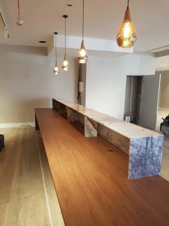 Wood Countertop With Marble Divisions — Wollongong, NSW — Superior Stone