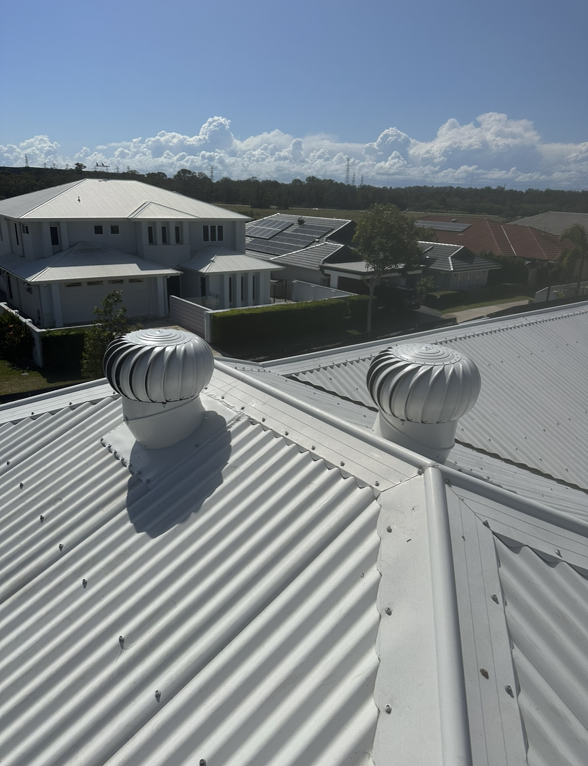 Newly Installed Whirly Birds On A Roof  — Whirly Bird King in Brisbane, QLD