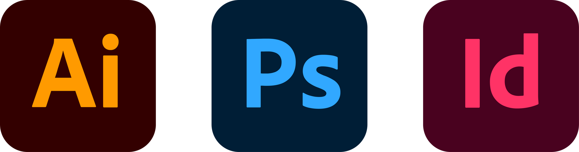 Adobe Suite: Illustrator, Photoshop, and InDesign