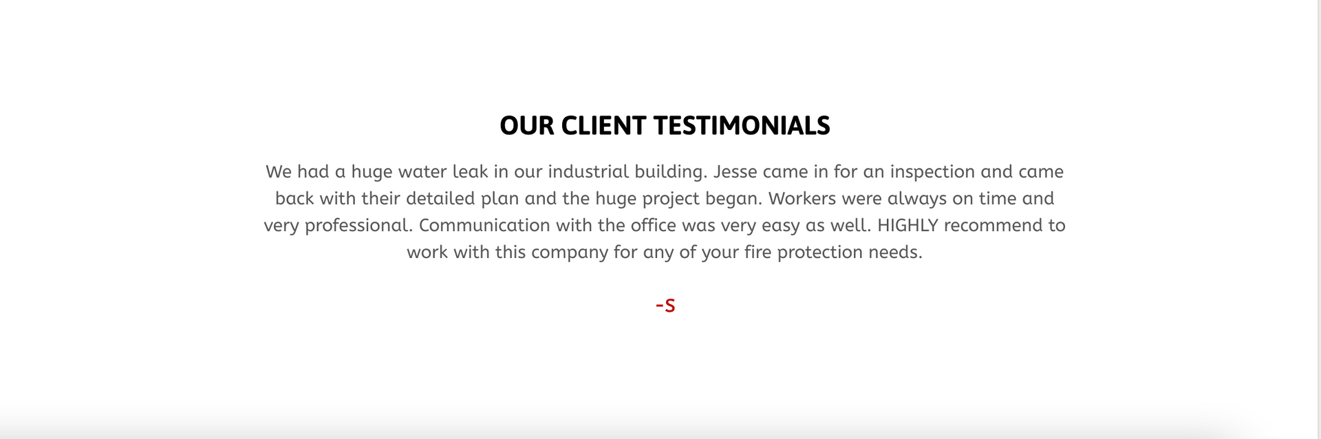 Client Testimonials