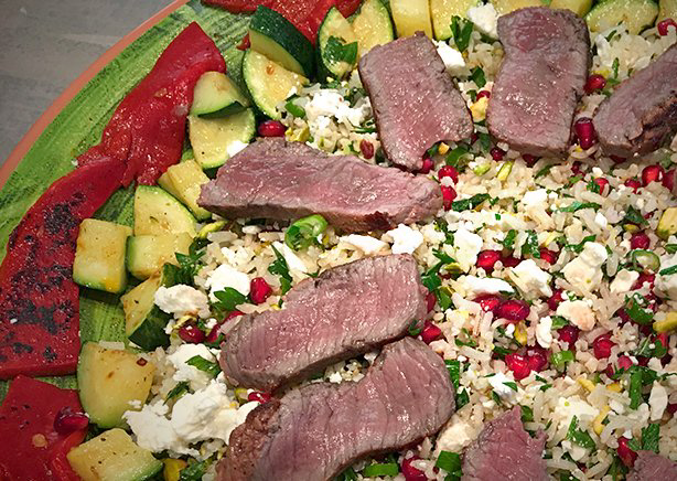 tabouleh van rijst met ossenhaas