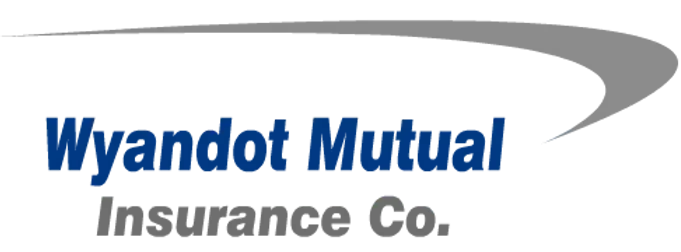 Logo for Wyandot Mutual Insurance Co. with dark blue text for the company name and gray text for Insurance Co.