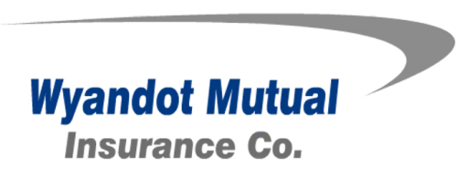 Logo for Wyandot Mutual Insurance Co. with dark blue text for the company name and gray text for Insurance Co.