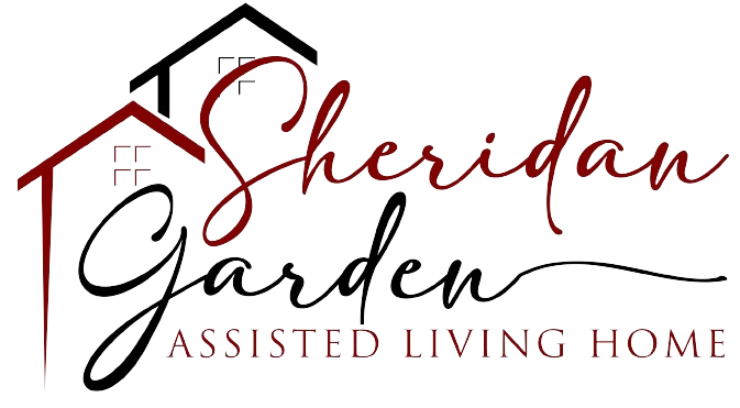A logo for a company called Sheridan Garden Assisted Living Home