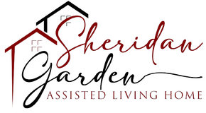 A logo for a company called Sheridan Garden Assisted Living Home