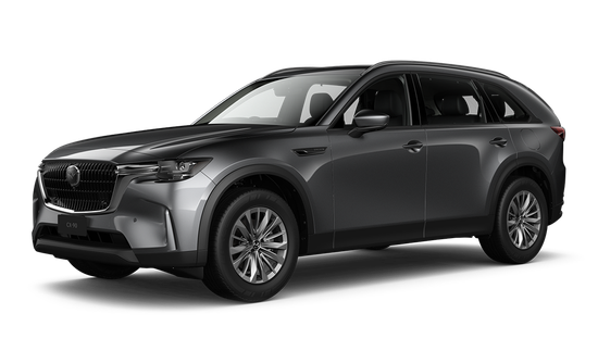 A Grey mazda cx 9 is shown on a white background.