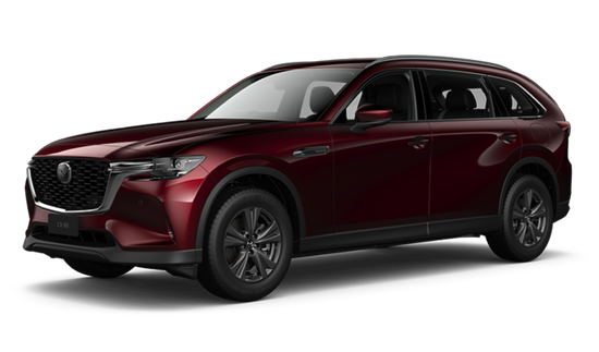 A red car with black wheels is on a white background.