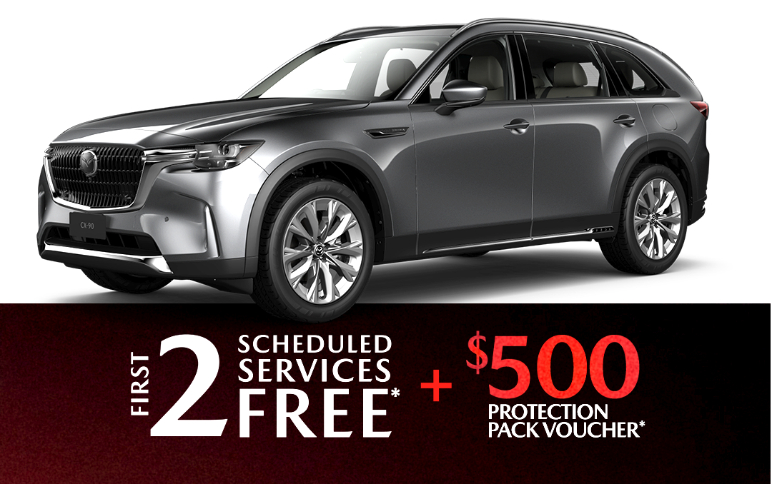 A Grey mazda cx 9 is shown on a white background.