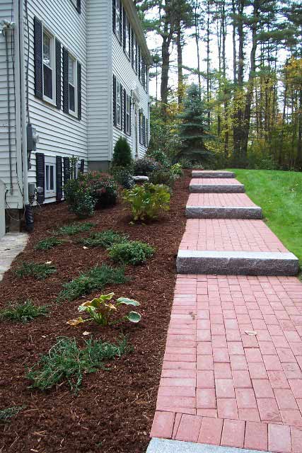 Plantings, Mulching and Front Walkway - Landscaping Services in Sudbury, MA