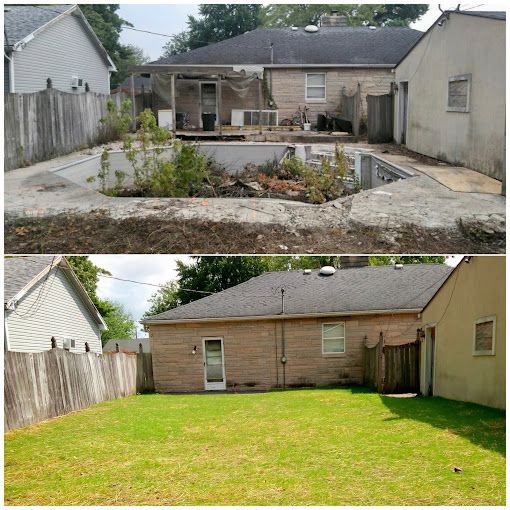 A house with a fence and a lot of dirt in front of it