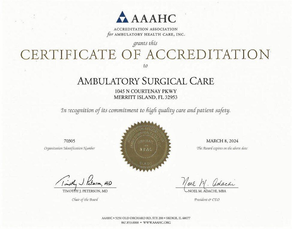AAAHC Certificate