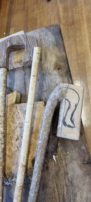 Shaping the sticks Stick making process Scottish Crookmaker's Association