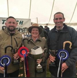 Scottish Champion of Champions 2023 (Middle ) Julie Anderson Roskell Reserve Champion (Left) Murray Playfair,  Novice Champion (Right) Richard Russell