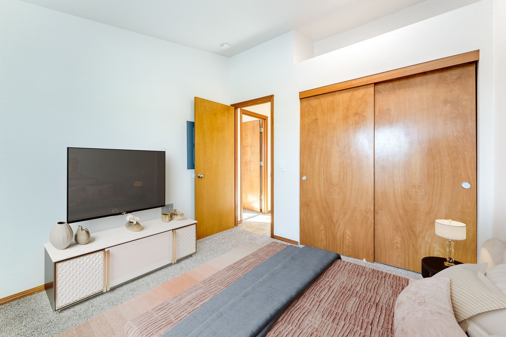 Bedroom one with ample closet space.