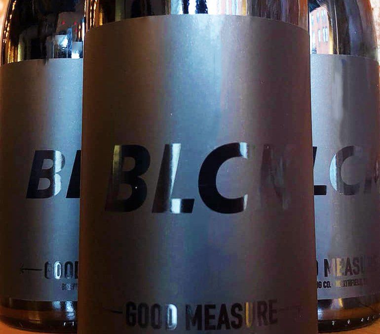 Good Measure Brewing's BLCK beer bottle with label