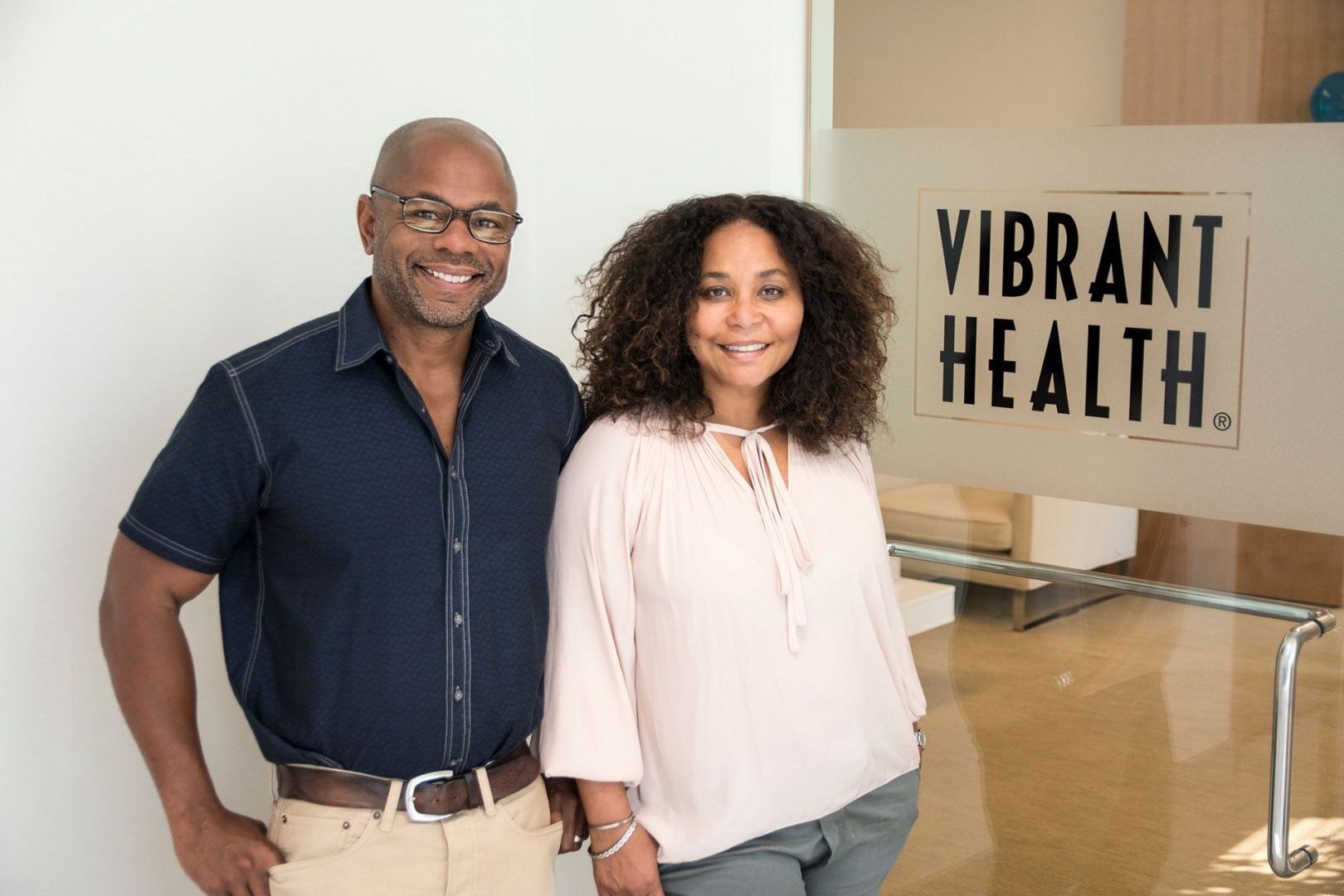 vibrant health co-owners at anniversary