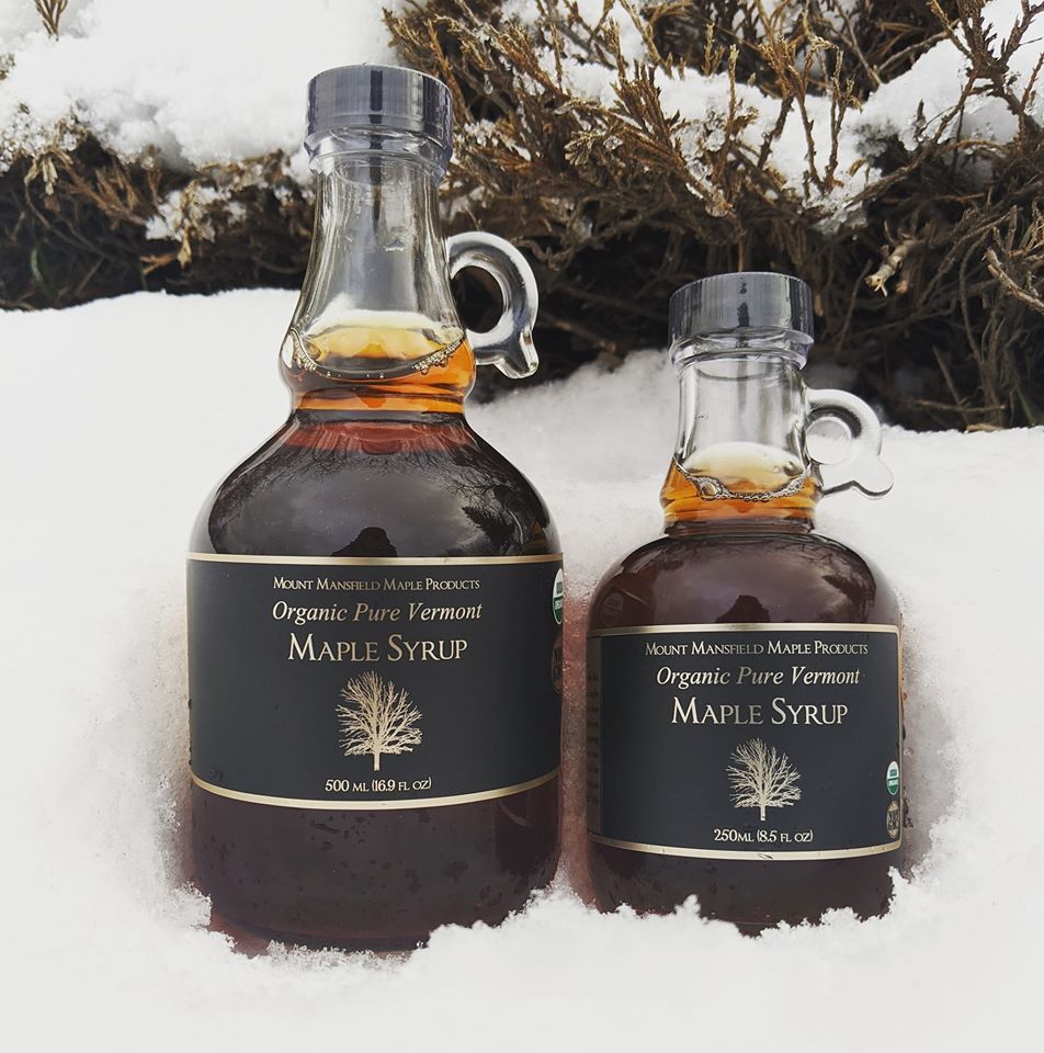 Mount Mansfield Maple Bottles in Snow