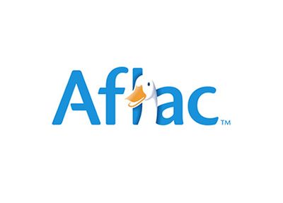 The affac logo is blue and has a bird on it.
