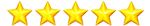 A row of yellow stars on a white background.