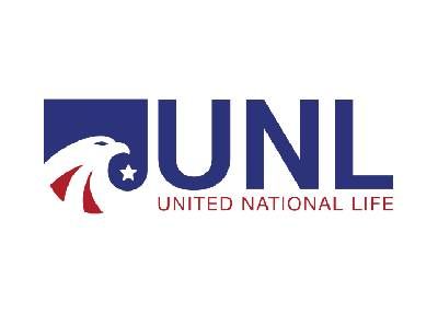 The logo for united national life with an eagle on it.