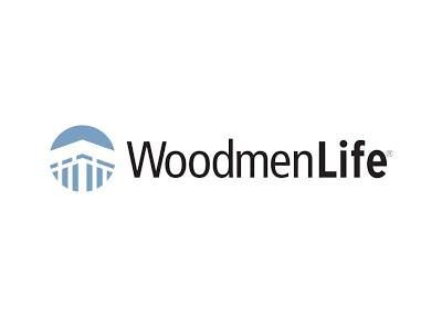 The logo for woodmen life is on a white background.