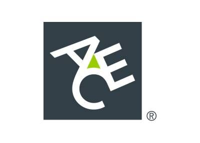 A black and white logo with a green triangle in the middle.