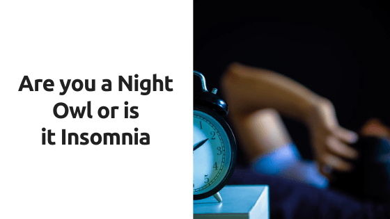 A picture of a person sleeping next to a clock that says `` are you a night owl or is it insomnia ''