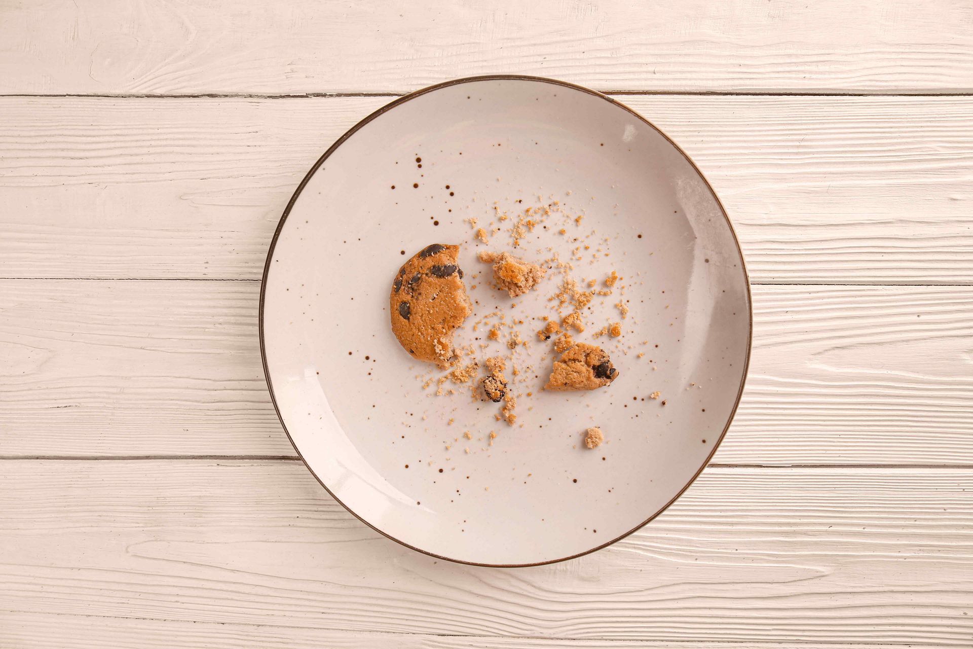 plate of cookie crumbs