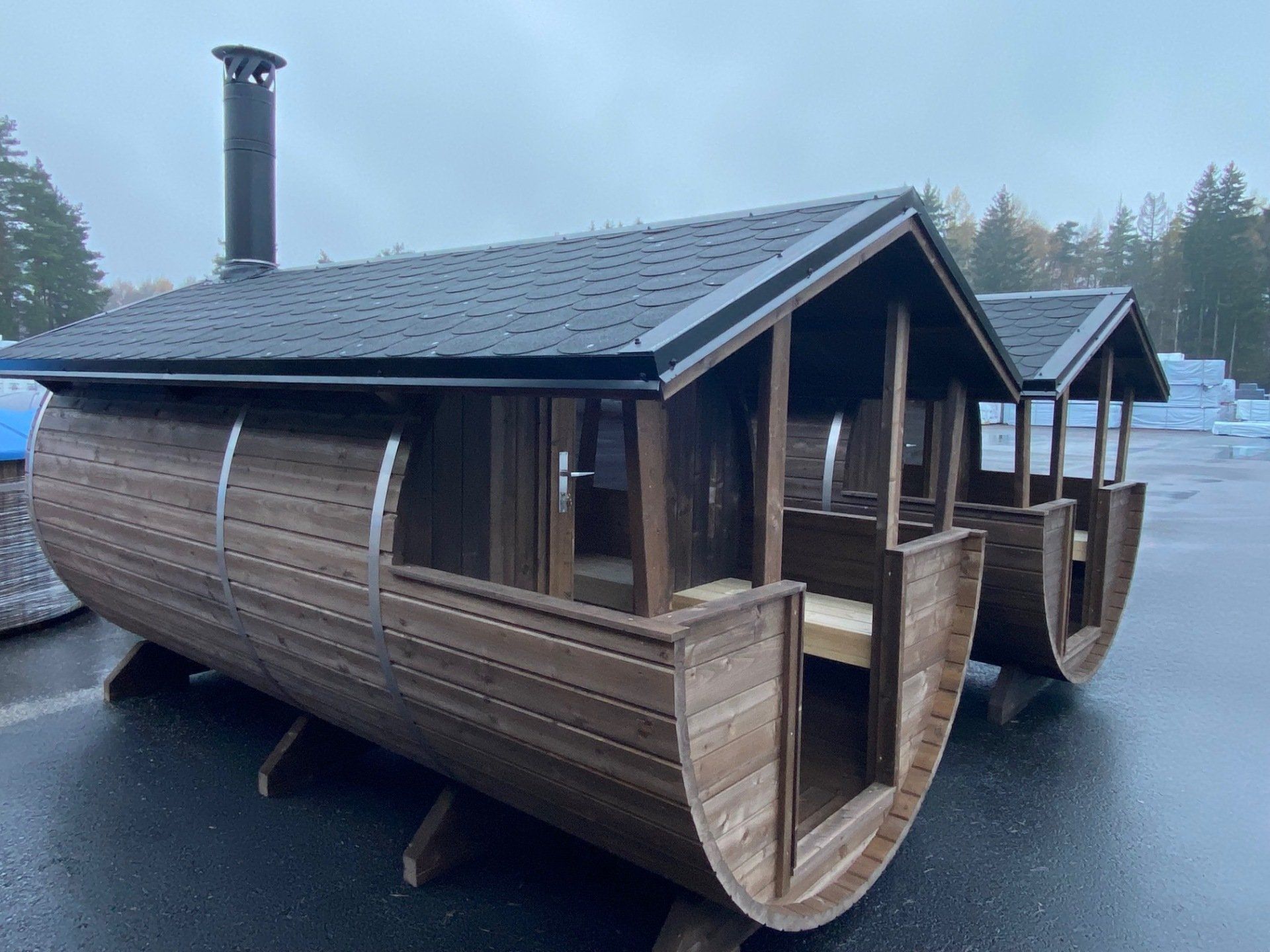 Log cabin with a sauna