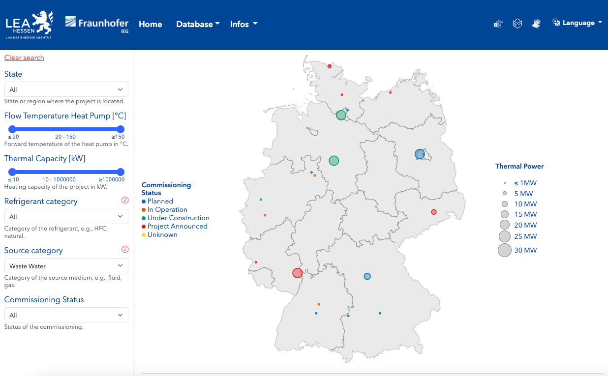 Interactive Map of Wastewater Heat Recovery Projects in Germany