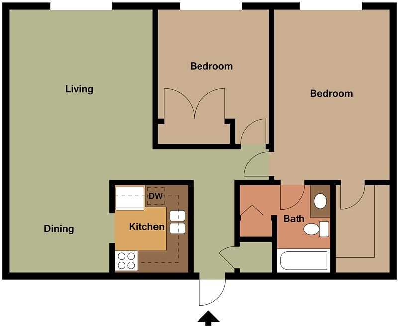 2 Bedroom floor plan