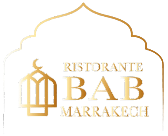 Un logo dorato per il ristorante Bab Marrakech