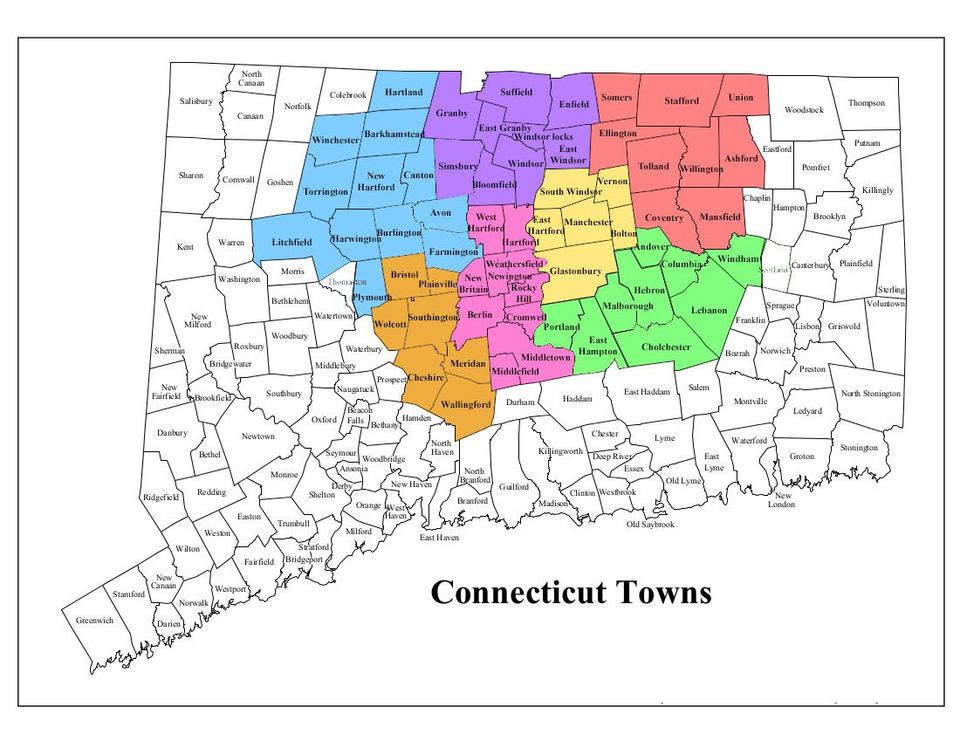 Conneticut Towns Map — Manchester, CT — Boston Joe’s Appliance Repair