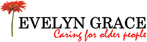 Logo featuring a red gerbera daisy and the text