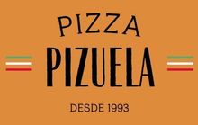 Un logotipo para una pizzería llamada Pizza Pizuela.