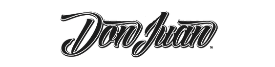 Logotipo estilizado en negro con la inscripción "Don Juan" sobre un fondo blanco.