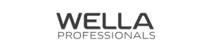 Un logotipo de Wella Professionals sobre un fondo blanco.